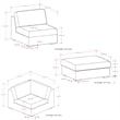 Pemberly Row Pit Sectional Sofa with Ottoman in Cloud Grey Performance Fabric