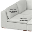 Pemberly Row Pit Sectional Sofa with Ottoman in Cloud Grey Performance Fabric