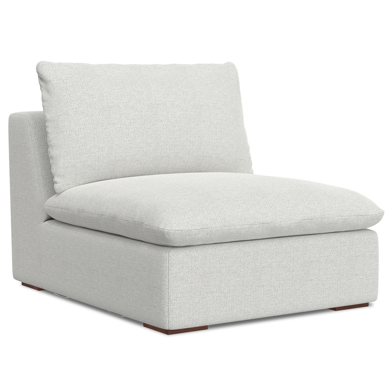 Pemberly Row Pit Sectional Sofa with Ottoman in Cloud Grey Performance Fabric