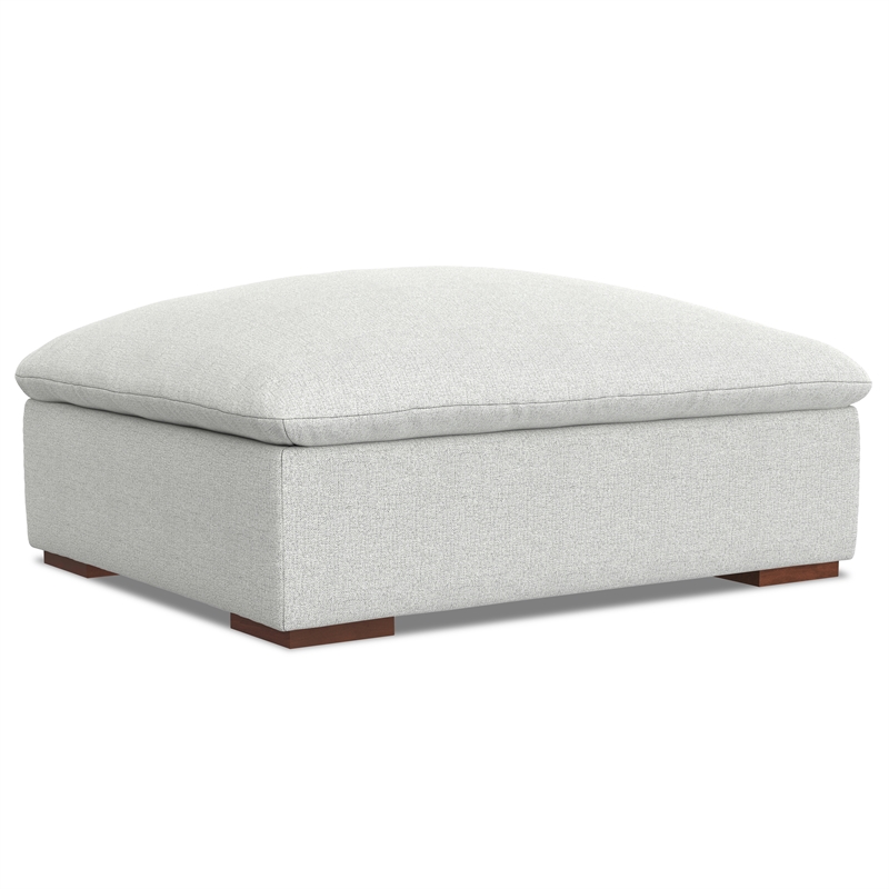 Pemberly Row Pit Sectional Sofa with Ottoman in Cloud Grey Performance Fabric