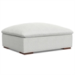 Pemberly Row Pit Sectional Sofa with Ottoman in Cloud Grey Performance Fabric