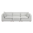 Pemberly Row Pit Sectional Sofa with Ottoman in Cloud Grey Performance Fabric