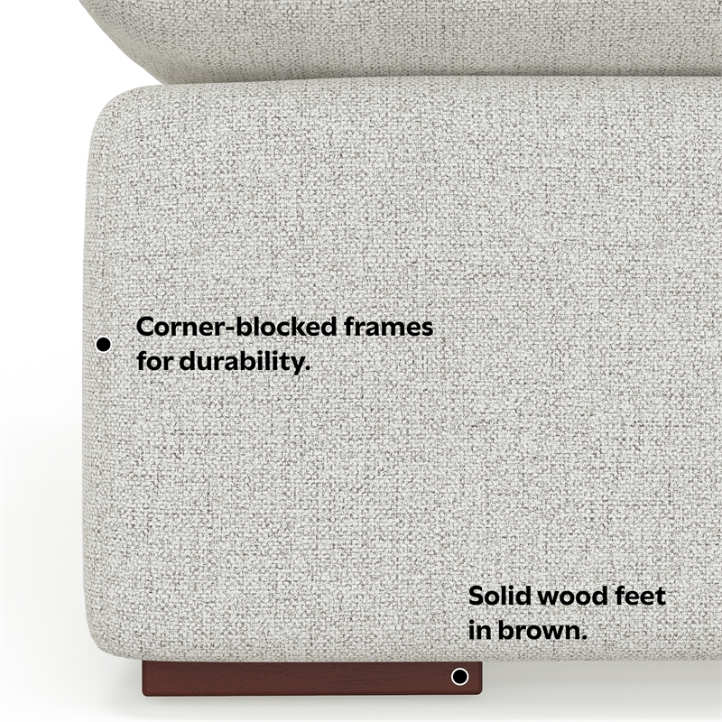 Pemberly Row 2-Seater Modular Sofa in Cloud Grey Performance Fabric