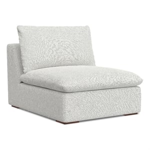 Pemberly Row Center Armless Sofa Module in Cloud Grey Performance Fabric