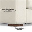 Pemberly Row Left-Facing Sectional Sofa in Cream Performance Fabric