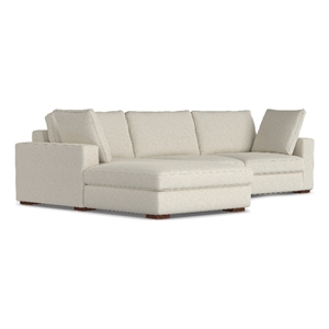 Pemberly Row Left-Facing Sectional Sofa in Cream Performance Fabric