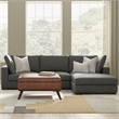 Pemberly Row Right-Facing Sectional Sofa in Pebble Gray Performance Fabric