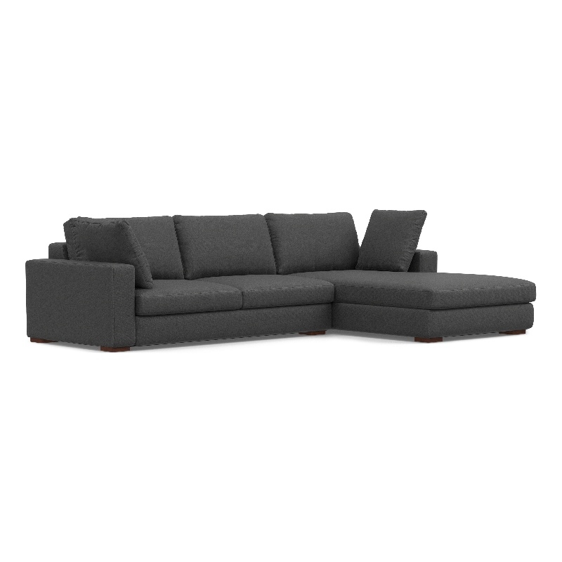 Pemberly Row Right-Facing Sectional Sofa in Pebble Gray Performance Fabric