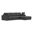 Pemberly Row Right-Facing Sectional Sofa in Pebble Gray Performance Fabric