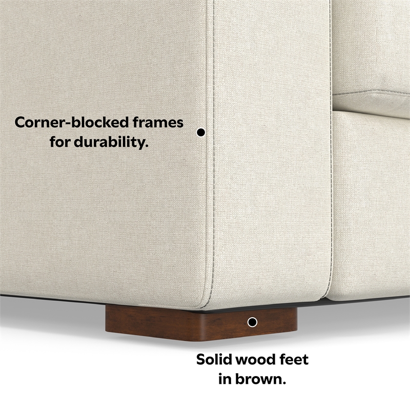 Pemberly Row Right-Facing Sectional Sofa in Cream Performance Fabric