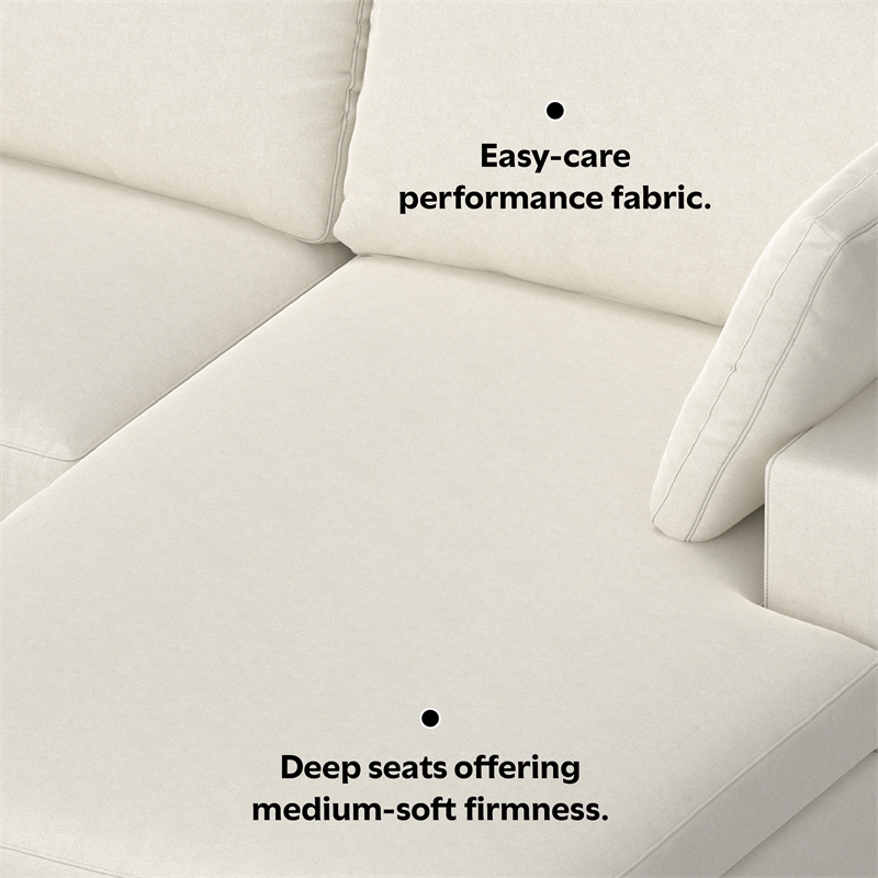 Pemberly Row Right-Facing Sectional Sofa in Cream Performance Fabric