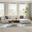 Pemberly Row Right-Facing Sectional Sofa in Cream Performance Fabric