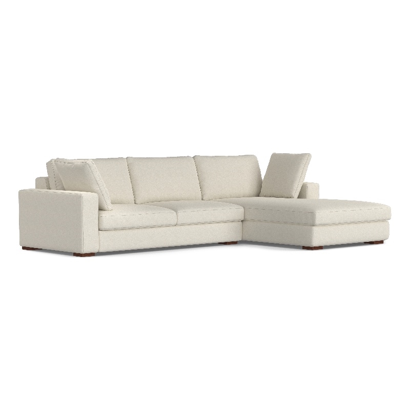Pemberly Row Right-Facing Sectional Sofa in Cream Performance Fabric