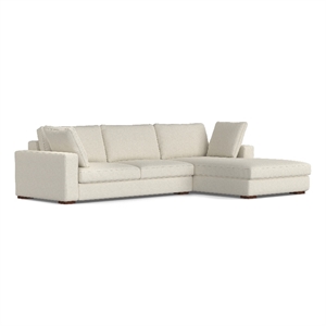 Pemberly Row Right-Facing Sectional Sofa in Cream Performance Fabric