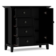 Pemberly Row 4-Drawer Storage Cabinet with Adjustable Shelves in Black