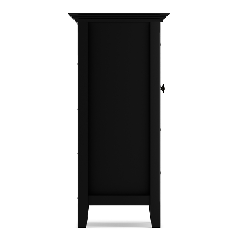 Pemberly Row 4-Drawer Storage Cabinet with Adjustable Shelves in Black
