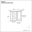 Pemberly Row 4-Drawer Storage Cabinet with Adjustable Shelves in Black