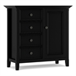 Pemberly Row 4-Drawer Storage Cabinet with Adjustable Shelves in Black