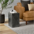 Pemberly Row Contemporary Cast Aluminum Side Table in Graphite Finish