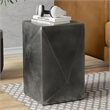 Pemberly Row Contemporary Cast Aluminum Side Table in Graphite Finish