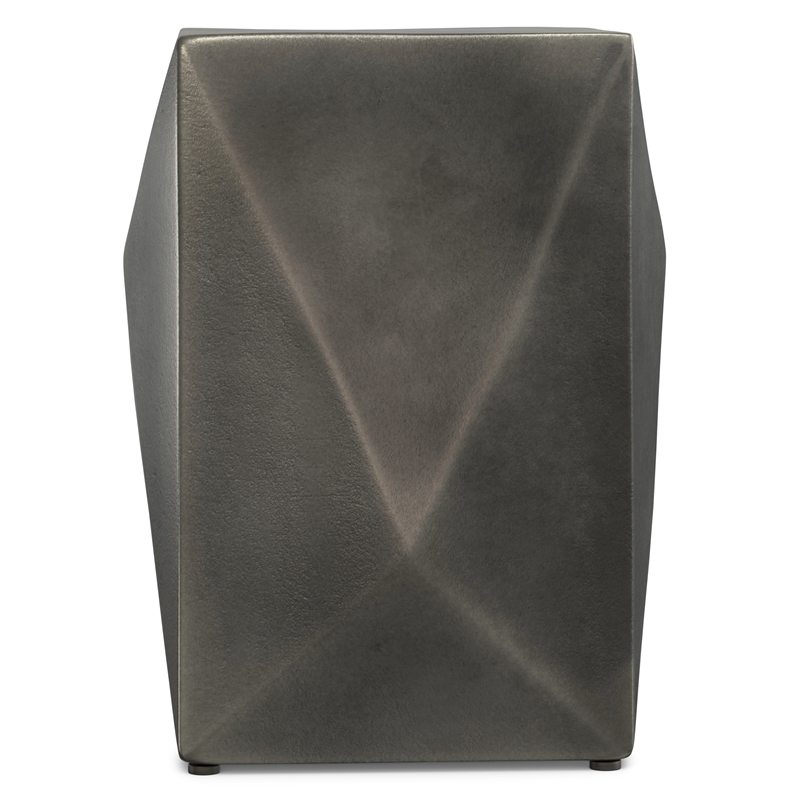 Pemberly Row Contemporary Cast Aluminum Side Table in Graphite Finish