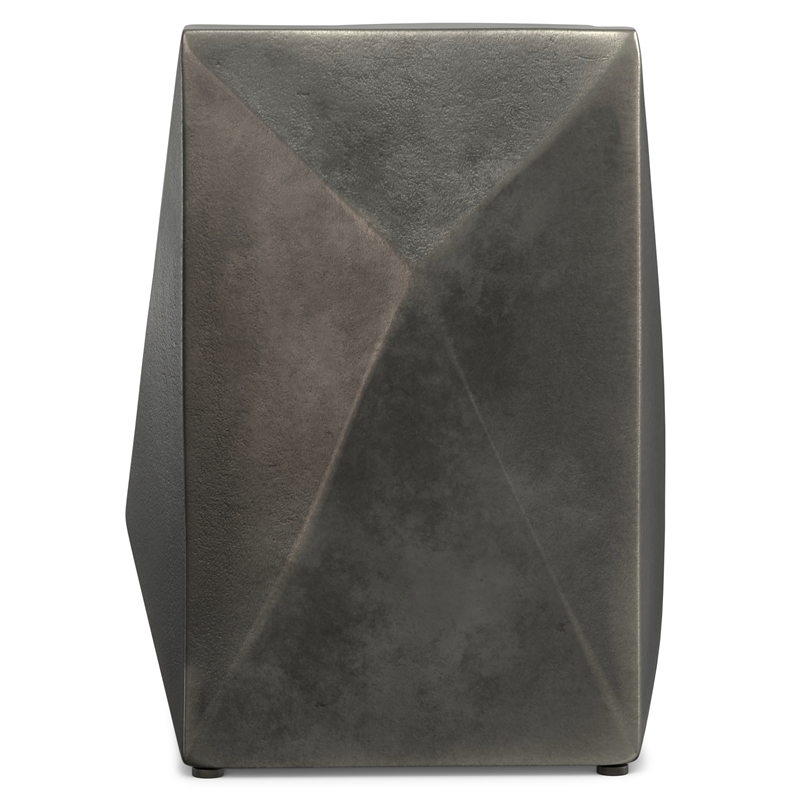 Pemberly Row Contemporary Cast Aluminum Side Table in Graphite Finish