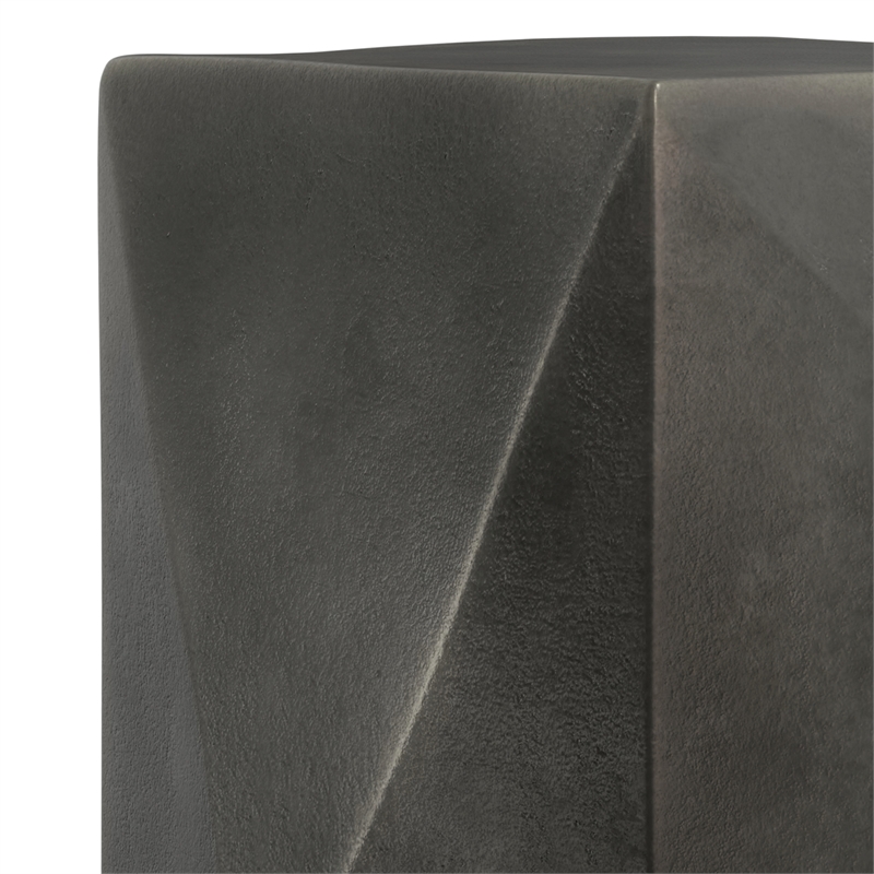 Pemberly Row Contemporary Cast Aluminum Side Table in Graphite Finish