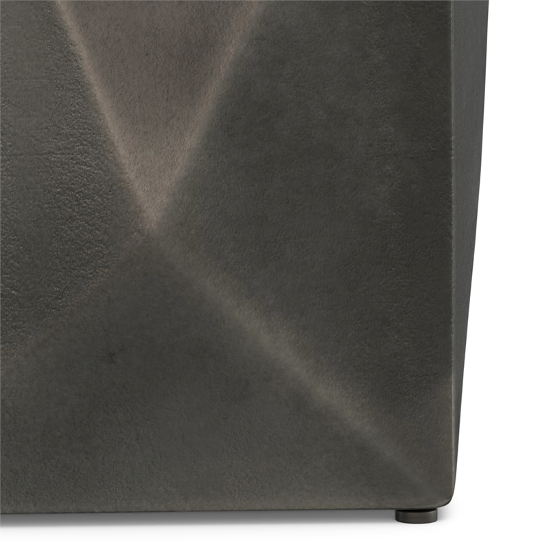Pemberly Row Contemporary Cast Aluminum Side Table in Graphite Finish