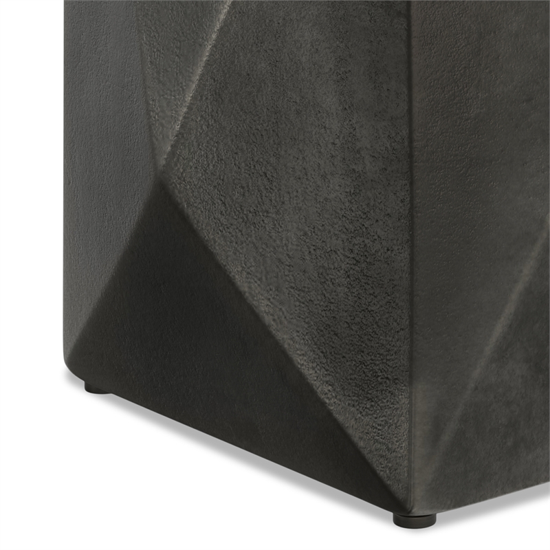 Pemberly Row Contemporary Cast Aluminum Side Table in Graphite Finish
