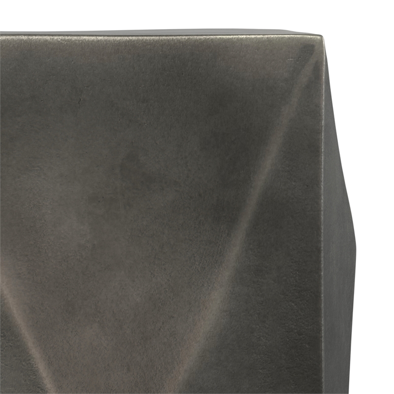 Pemberly Row Contemporary Cast Aluminum Side Table in Graphite Finish
