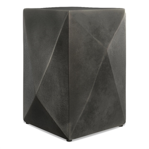 Pemberly Row Contemporary Cast Aluminum Side Table in Graphite Finish