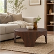 Pemberly Row Mango Wood Round Arch Coffee Table in Walnut Brown