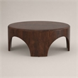 Pemberly Row Mango Wood Round Arch Coffee Table in Walnut Brown