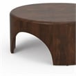 Pemberly Row Mango Wood Round Arch Coffee Table in Walnut Brown