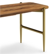 Pemberly Row 46 in Wide Acacia Hardwood Bench with Antique Brass Finish