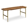 Pemberly Row 46 in Wide Acacia Hardwood Bench with Antique Brass Finish