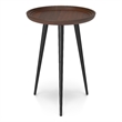 Pemberly Row 18 in Metal Round Side Table in Cognac Finish with Tray Top