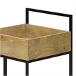 Pemberly Row Solid Mango Wood and Metal Bar Cart with Natural Finish