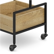 Pemberly Row Solid Mango Wood and Metal Bar Cart with Natural Finish