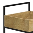 Pemberly Row Solid Mango Wood and Metal Bar Cart with Natural Finish