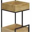 Pemberly Row Solid Mango Wood and Metal Bar Cart with Natural Finish