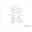 Pemberly Row Solid Mango Wood and Metal Bar Cart with Natural Finish