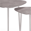 Pemberly Row 2 Piece Metal Nesting Table in Nickel Finish