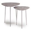 Pemberly Row 2 Piece Metal Nesting Table in Nickel Finish