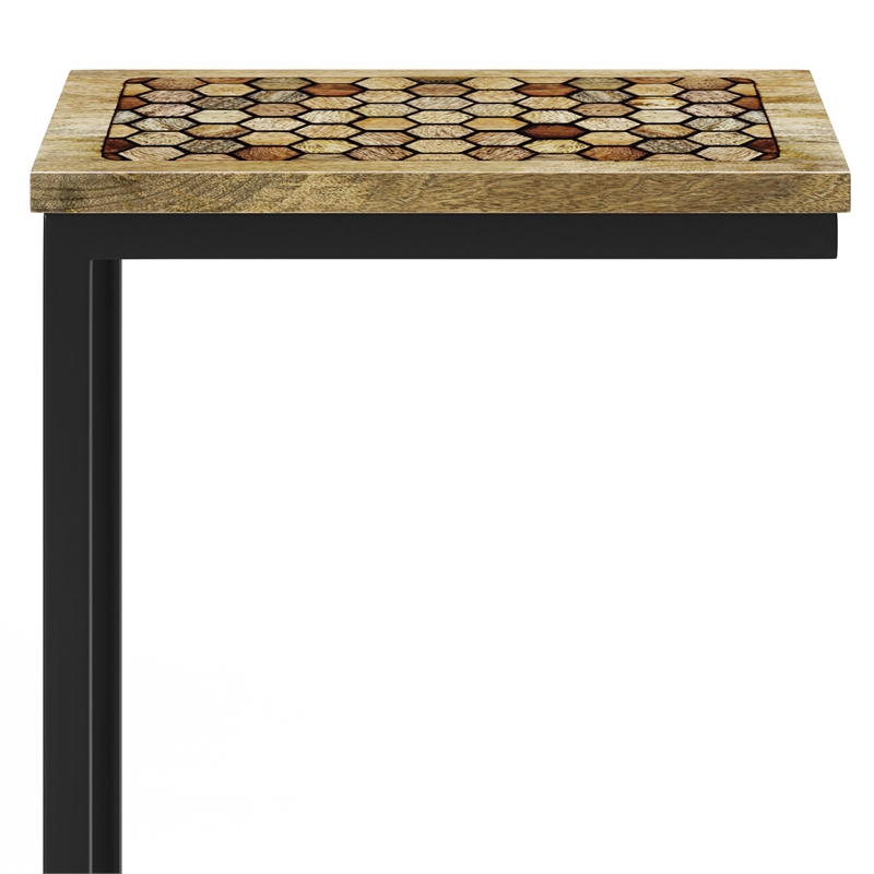 Pemberly Row 11 in Wide Metal C Side Table in Natural Finish