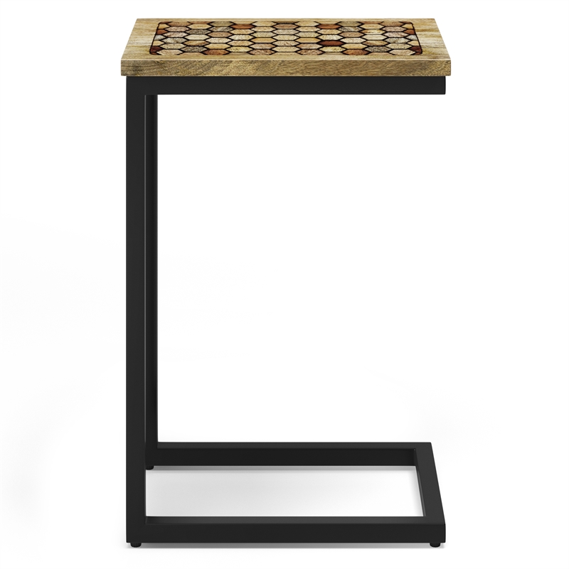 Pemberly Row 11 in Wide Metal C Side Table in Natural Finish