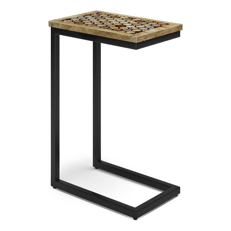 Pemberly Row 11 in Wide Metal C Side Table in Natural Finish