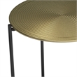 Pemberly Row 17 Inch Metal Side Table in Gold and Brass with Spiral Detail