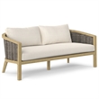 Pemberly Row 4Pc Outdoor Patio Set in Natural Fabric with Teak Finish