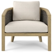 Pemberly Row 4Pc Outdoor Patio Set in Natural Fabric with Teak Finish